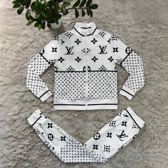 Monogram Print White Tracksuit - Picture 1 of 1